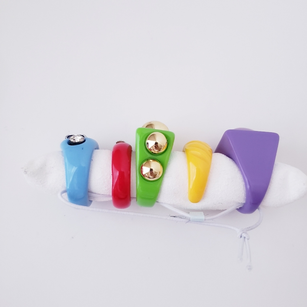 Five Fun Bright Colorful Rings - Picture 4 of 12